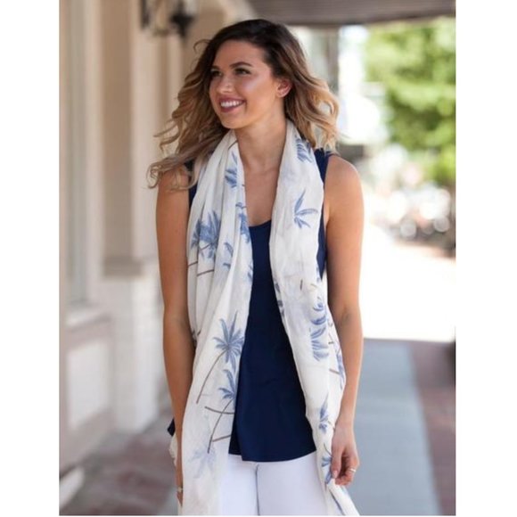 Palm Tree Scarf and Cover Up - Picture 2 of 3